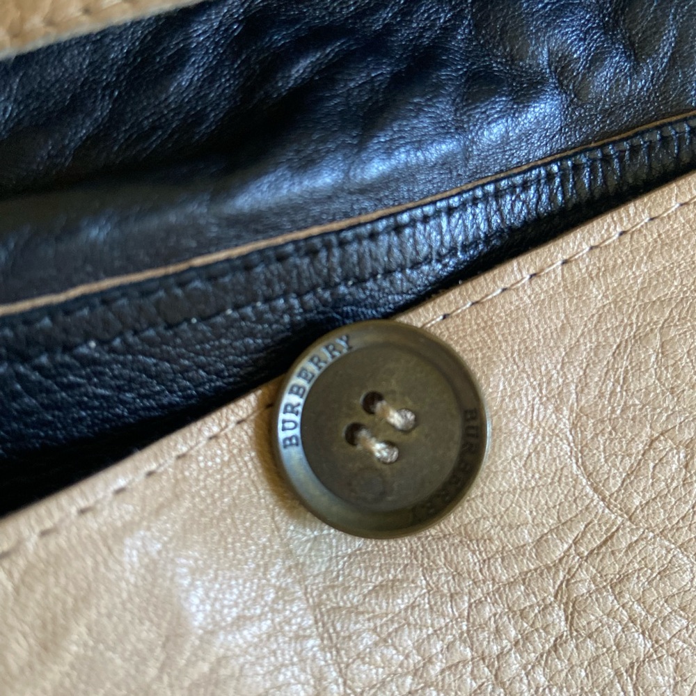 Authentic Burberry Leather Fitted Jacket, S. - image 2